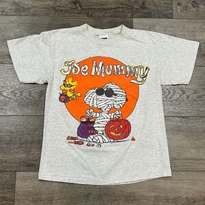 RARE! Vintage 90s Peanuts Joe Mummy Snoopy Halloween Graphic T Shirt Men's Large
